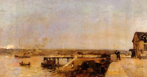 Port Scene, Rouen — Albert-charles Lebourg
