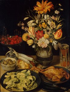 Still-life With Flowers And Snacks — Georg Flegel