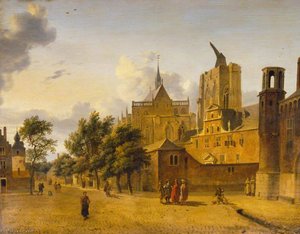 Una Escena Callejera En Colonia — Jan Van Der Heyden