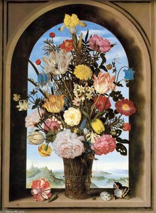 Bouquet In An Arched Window — Ambrosius The Elder Bosschaert