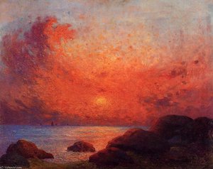 The Sun Setting On The Sea — Ferdinand Du Puigaudeau