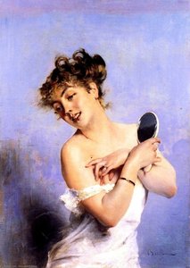 La Toilette (conosciuta Anche Come Giovane Donna In Déshabillé Con Uno Specchio) — Giovanni Boldini