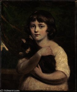 Portrait Of A Young Girl With A Cat — Daniel Gardner