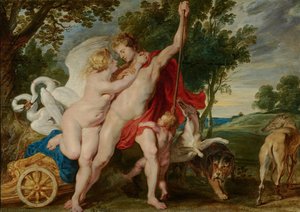 Venus Trying To Restrain Adonis From Departing For The Hunt — Peter Paul Rubens