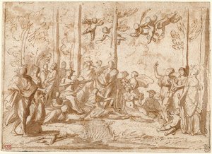 Apollo E Le Muse Sul Monte Parnaso — Nicolas Poussin