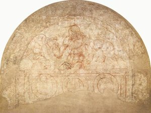 Christ In The Sepulchre With Two Angels (synopia) — Andrea Del Castagno