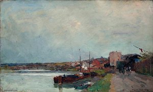 The Seine At Bas Meudon — Albert-charles Lebourg