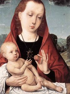 Virgin And Cild Before A Landscape — Juan De Flandes