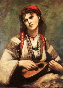 Gjypse Med Mandolin — Jean-baptiste-camille Corot