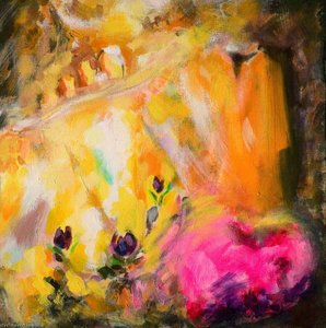 Father's Robe, Fountain Lamp And Satin Cushion — Medina Ann Hammad