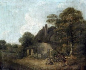 Country Cottage With Figures — William Redmore Bigg