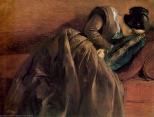 Sister Emily Sleeping — Adolph Von Menzel