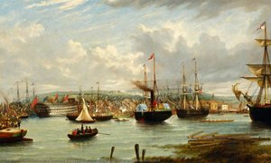 Launch Of The 'royal Albert' At Woolwich Dockyard — George Chambers Ii