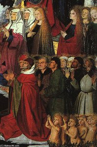 The Coronation Of The Virgin, Detail: The Crowd — Enguerrand Charonton