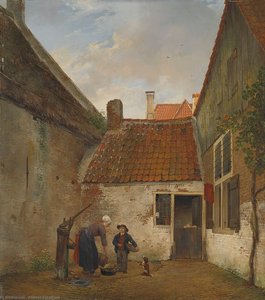 Small Courtyard — Andreas Schelfhout