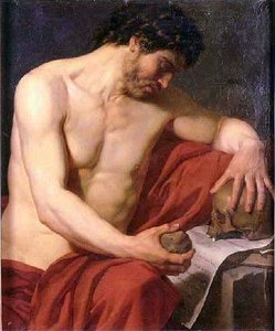 Man Meditating On Death — Anne-louis Girodet