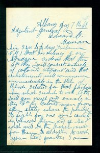 Letter From William H. Johnson To Governor William Sprague — William H. Johnson