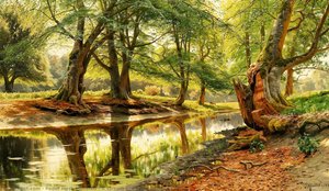 A Stream In Dyrehaven — Peder Mørk Mønsted