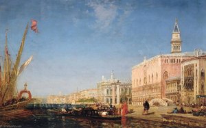 Figures On The Riva Degli Schiavoni — Felix Francois Georges Philbert Ziem