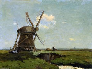 Mill In Landscape — Johan Hendrik Weissenbruch