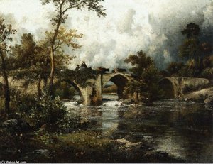 The Old Bridge — Jules Dupré