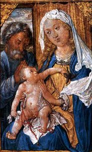 Guazzo Su Pergamena Sacra Famiglia, Lipsia — Albrecht Dürer
