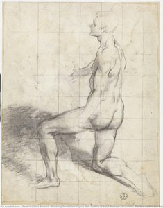 Figura Masculina Desnuda Arrodillada (para “la Llamada De San Andrés”, Bruselas, Musées Royaux Des Beaux-arts De Belgique) — Federico Fiori Barocci