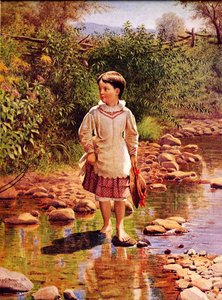 Crossing The Brook — John George Brown