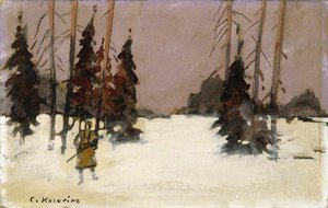 Winter Landscape With A Hunter — Konstantin Alexeievitch Korovin