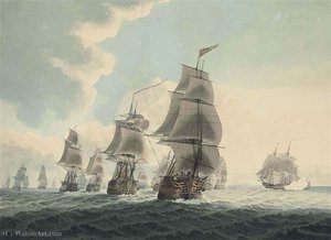 A Squadron Of The Royal Navy Running Down The Channel — Samuel Atkins