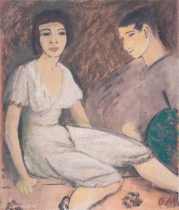 Couple With Green Fan — Otto Mueller