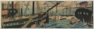 Picture Of Western Traders At Yokohama Transporting Merchandise — Utagawa Sadahide, Gountei Sadahide, Hashimoto Kenjirō