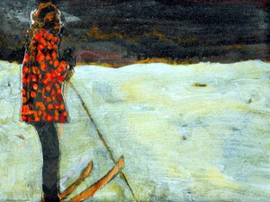 Girl On Skis — Peteris Doigas