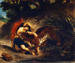 Young Woman Attacked By A Tiger — Eugène Delacroix