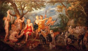 Diana At The Hunt - Diana And Her Nymphs On The Point Of Leaving — Peter Paul Rubens