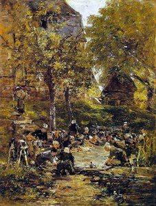 Laundress Near Trouville — Eugène Louis Boudin