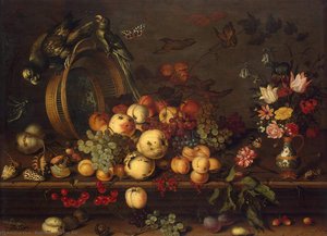 Still-life With Fruits, Shells And Insects — Balthasar Van Der Ast