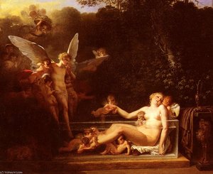 Une Nymphe Au Bain, Environnee D-amours — Jean Baptiste Mallet