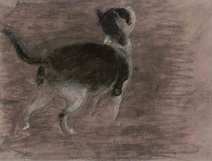 Black And White Cat — Edward William Stott