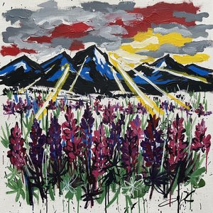 Crimson Zenith & Violet Fields — Jacques Villedieu