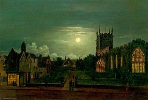 St Peter's Church, Derby, By Moonlight — Henry Lark I Pratt