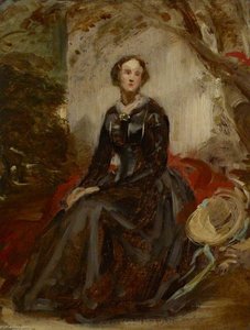 Portrait Study Of A Lady Seated In A Landscape — Daniel Macnee