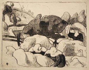 Femmes Faisant Les Foins (women Making Haystacks) — Émile Bernard