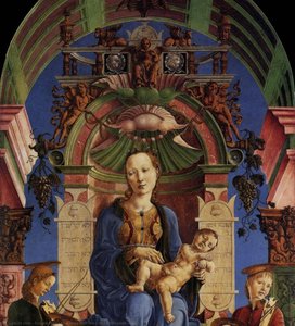 Madonna With The Child Enthroned (detail) — Cosmè Tura