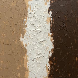 Triptych Of Earthly Layers: A Monumental Study In Tactile Ochre And Umber — David Moreau