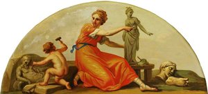 Putto With A Personification Of Sculpture — Antonio Zucchi