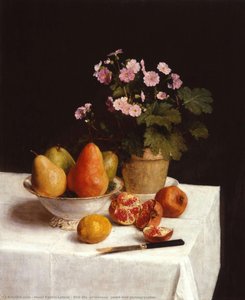 Stillleben (primeln, Birnen Und Granatäpfel) — Henri Fantin-latour