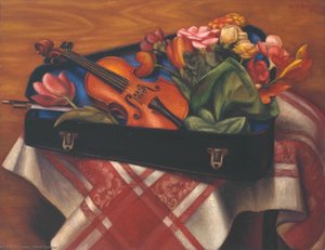 Violin Case And Flowers — Mark Gertler