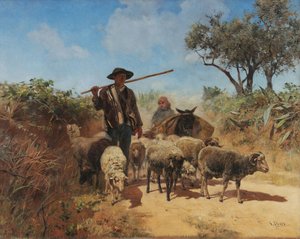 Herding The Flock (outskirts Of Lisbon) — Silva Porto