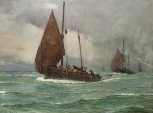 Seascape (sailing Boats In Bad Weather) — Patrick Downie